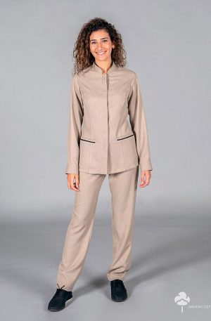PANTALON MUJER TEJIDO RECICLADO ARENA (205900)