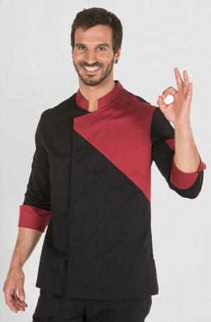 CHAQUETA COCINA UNISEX NEGRO M/L COMBI (931400)