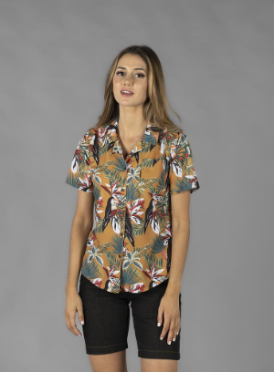 CAMISA MUJER CUELLO SOLAPA HAWAIANA 210008