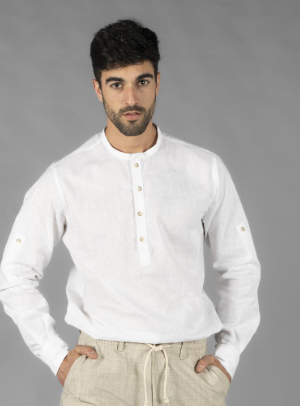 CAMISA HOMBRE LINO/COTTON CUELLO MAO TIWI 210007