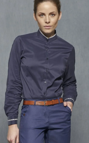 Camisa Cuello Mao Slim Fit 02038